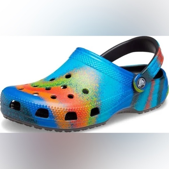 Crocs Classic Multicolor Tie-Spray Dye Graphic Clog, Big Kid 5M, NWOT - Picture 5 of 12